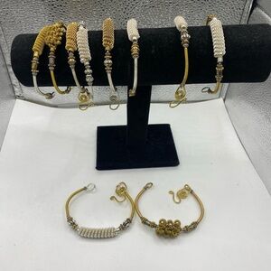 Boho Bracelet artisan handmade of copper and silver coiled on spring 6.5”